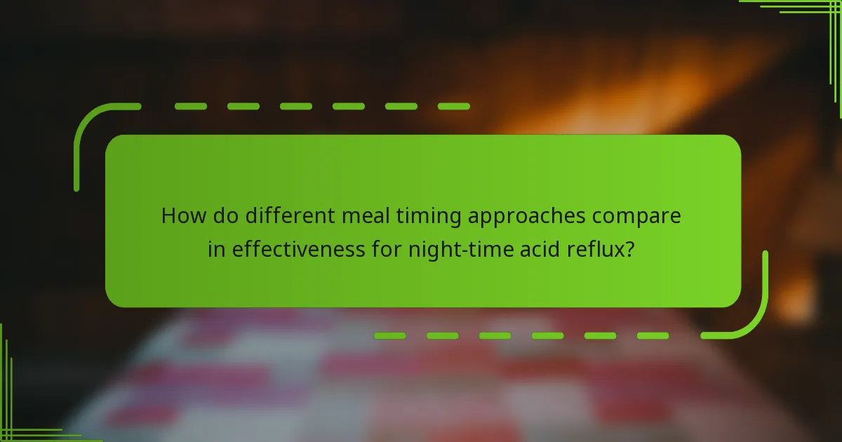 How do different meal timing approaches compare in effectiveness for night-time acid reflux?
